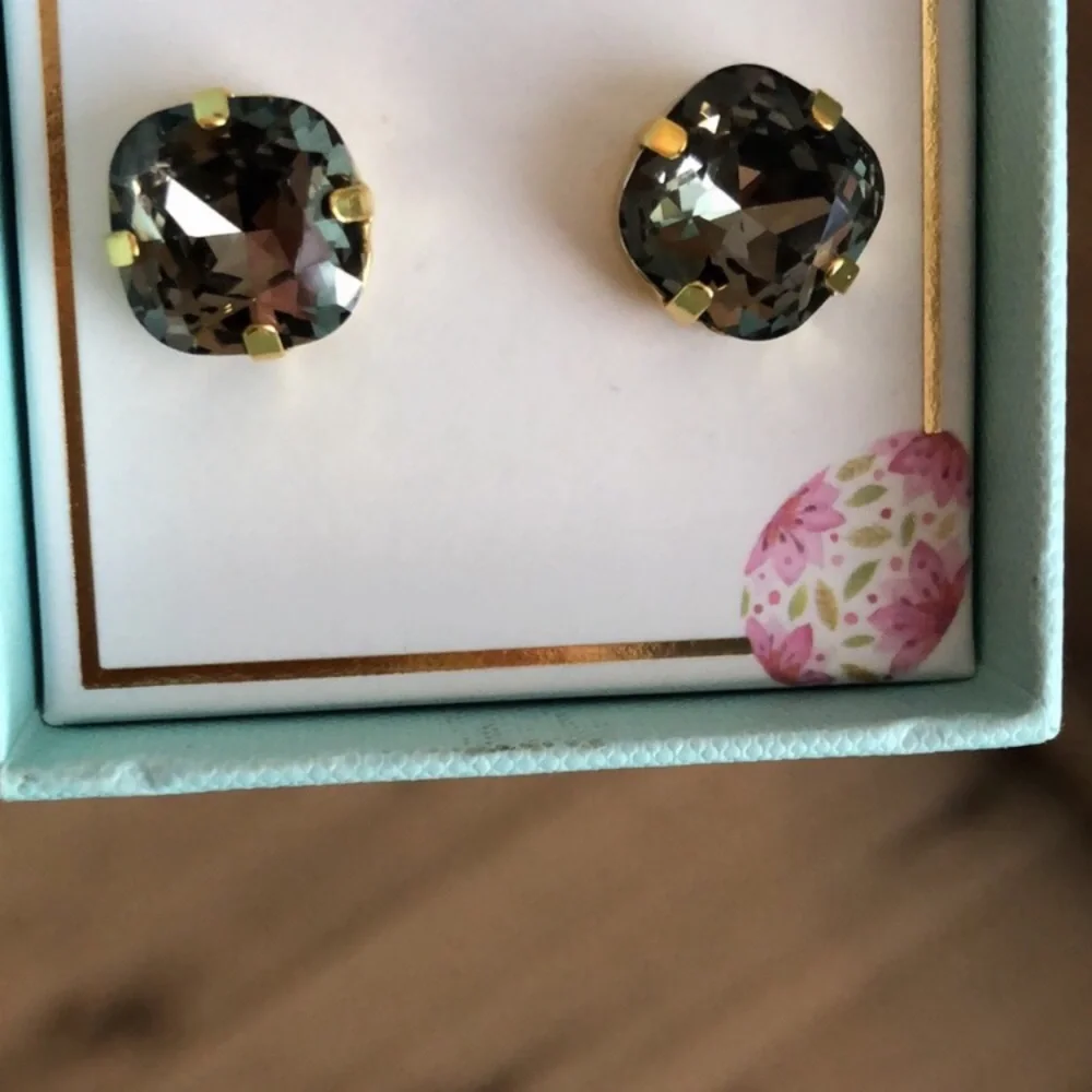 Black Diamond Crystal Earrings
